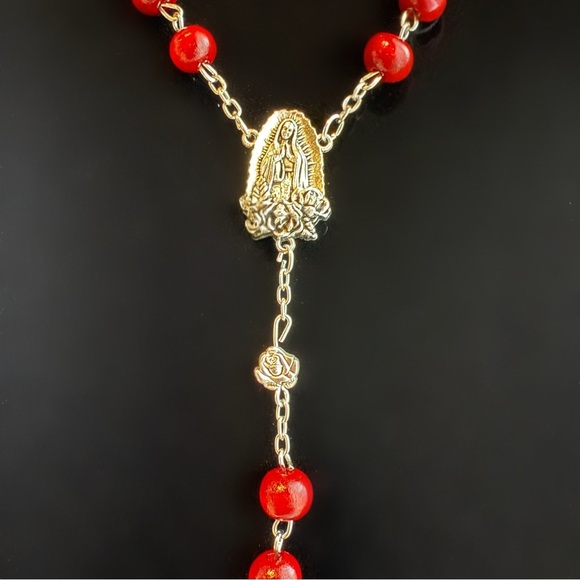 Red Our Lady of Guadalupe Prayer Rosary - Picture 3 of 5